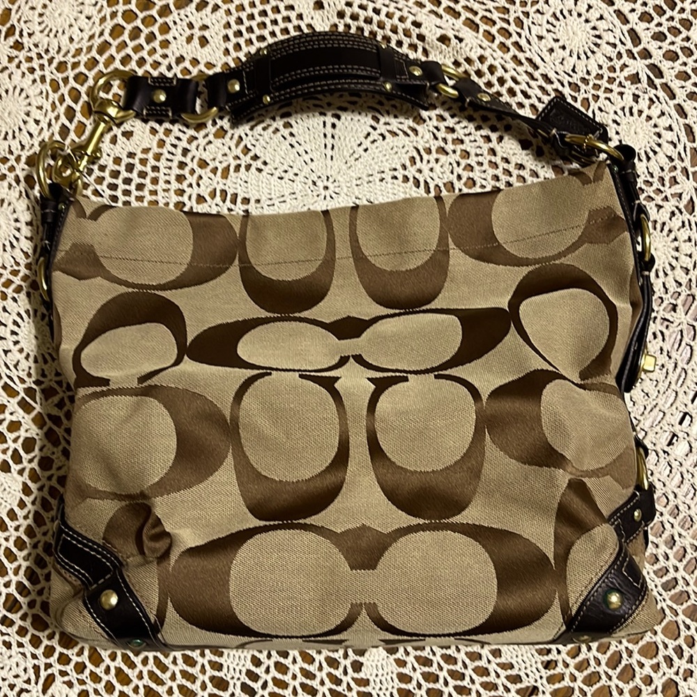 Coach shoulder bag, brown/tan, like new